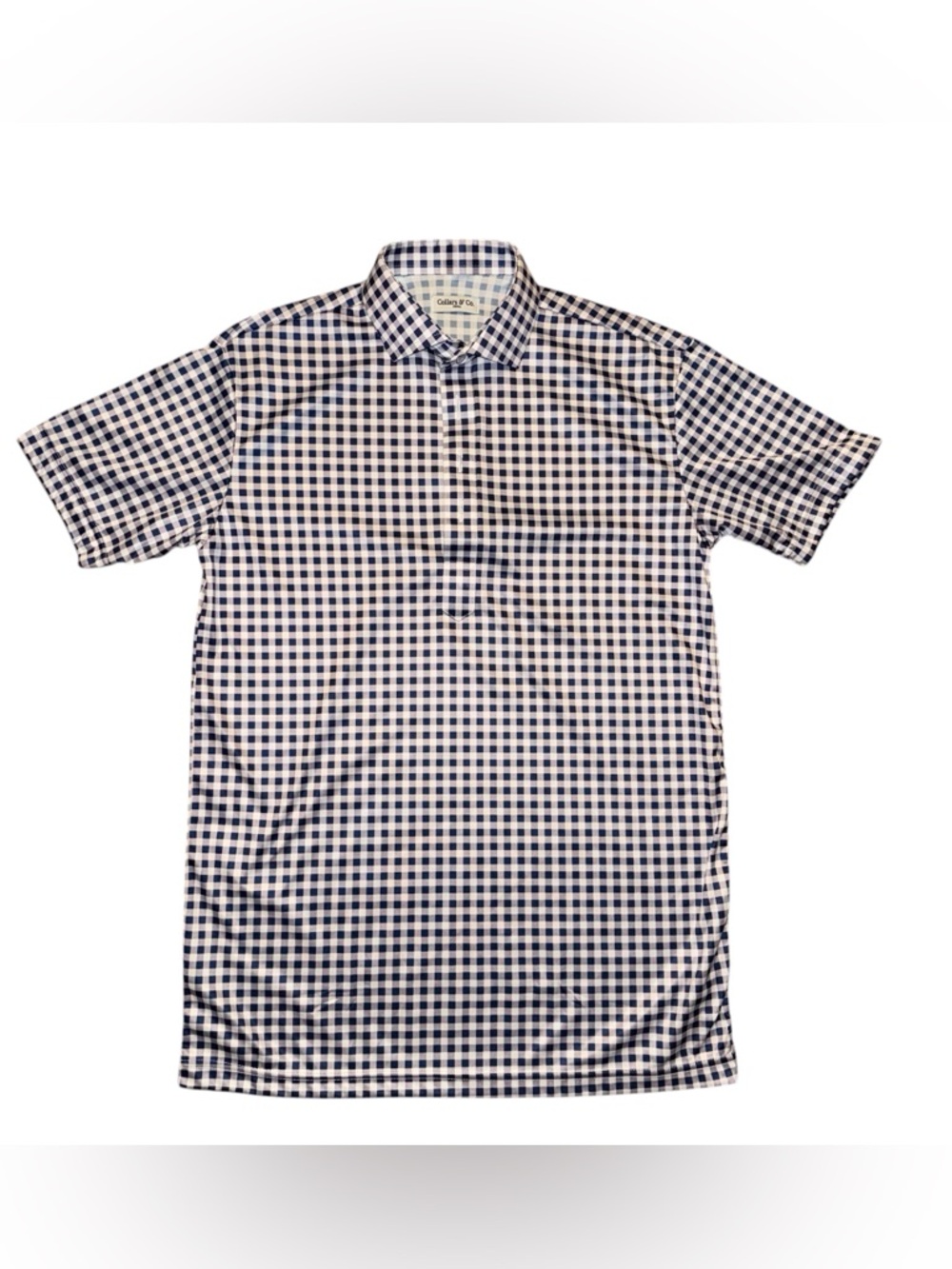 Collars & Co. Men's Navy & White Check Polo Shirt